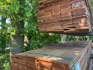 Ca. 50x Angelim Pedra Beschoeiingsplanken, 20x200mm, lengte 450cm